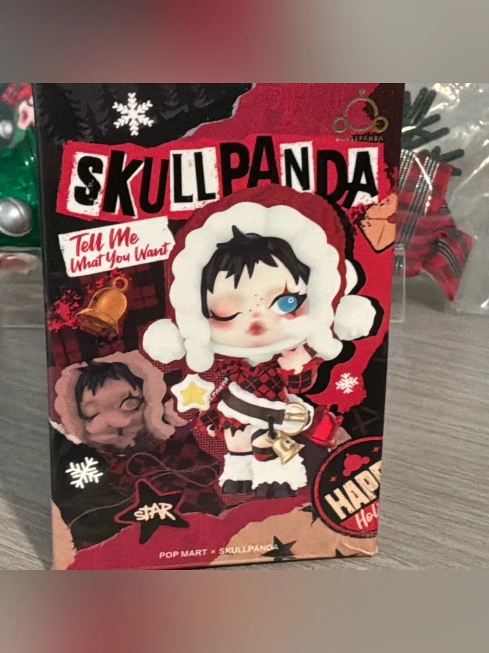 Popmart Skullpanda Tell Me What You Want Series -  “Jolly All the Way - Green”